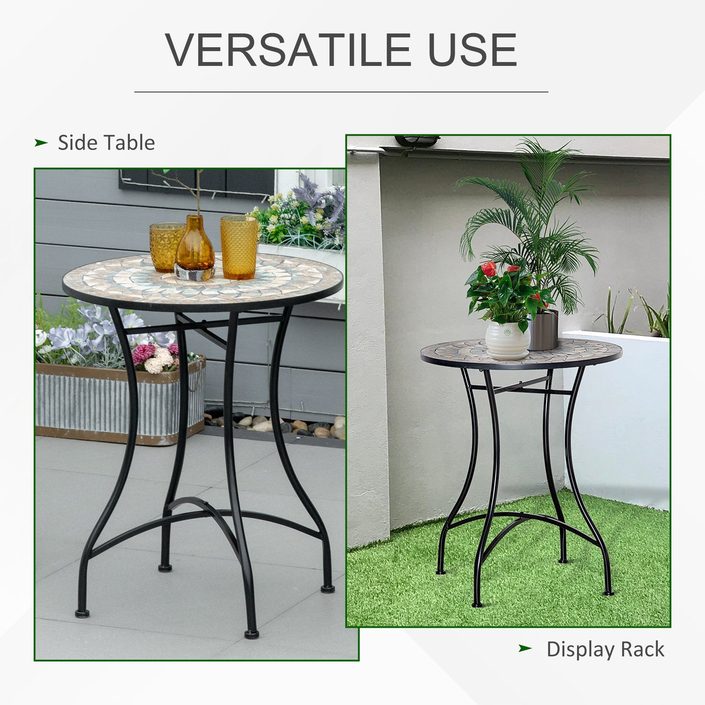 Outsunny \'ce\'a660cm Mosaic Outdoor Patio Table - Green
