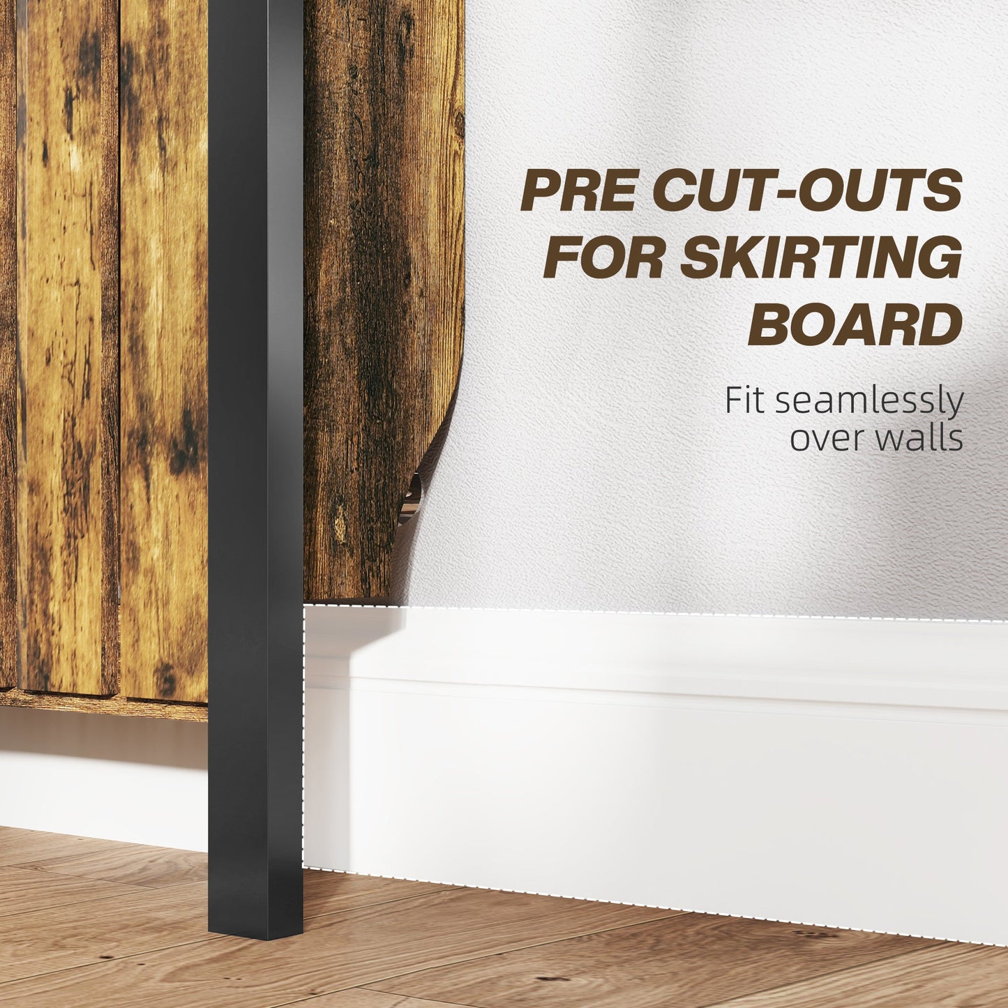HOMCOM 93 x 88.5cm Rustic-Look Radiator Cover - Brown/Black