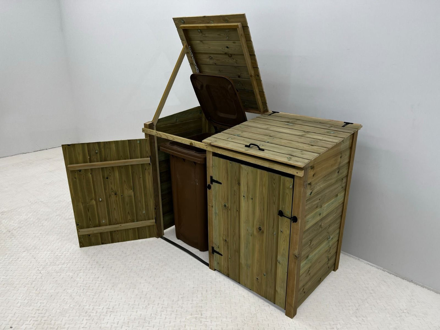 Premium Tongue and Groove Wooden Wheelie Bin Store