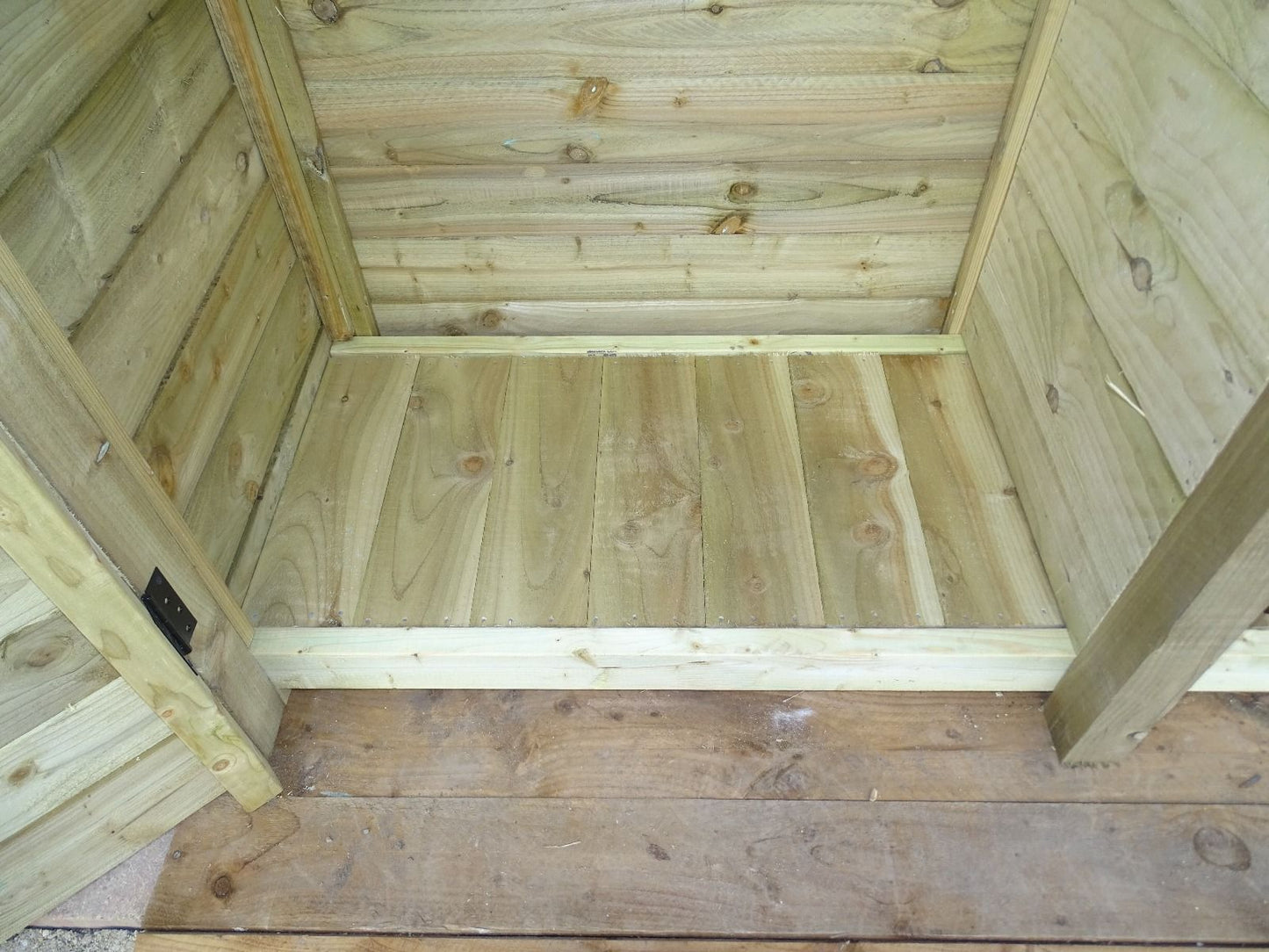 Wooden Garden Tool Storage (Roof Sloping Back) W-119cm, H-126cm or 180cm, D-88cm