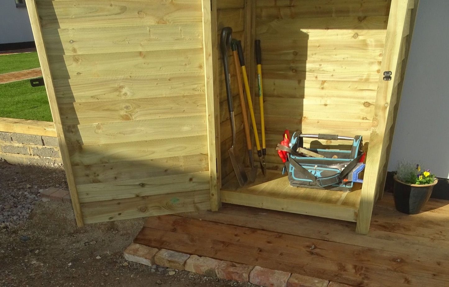 Wooden Garden Tool Storage with Shelf W-79cm, H-126cm or 180cm, D-88cm