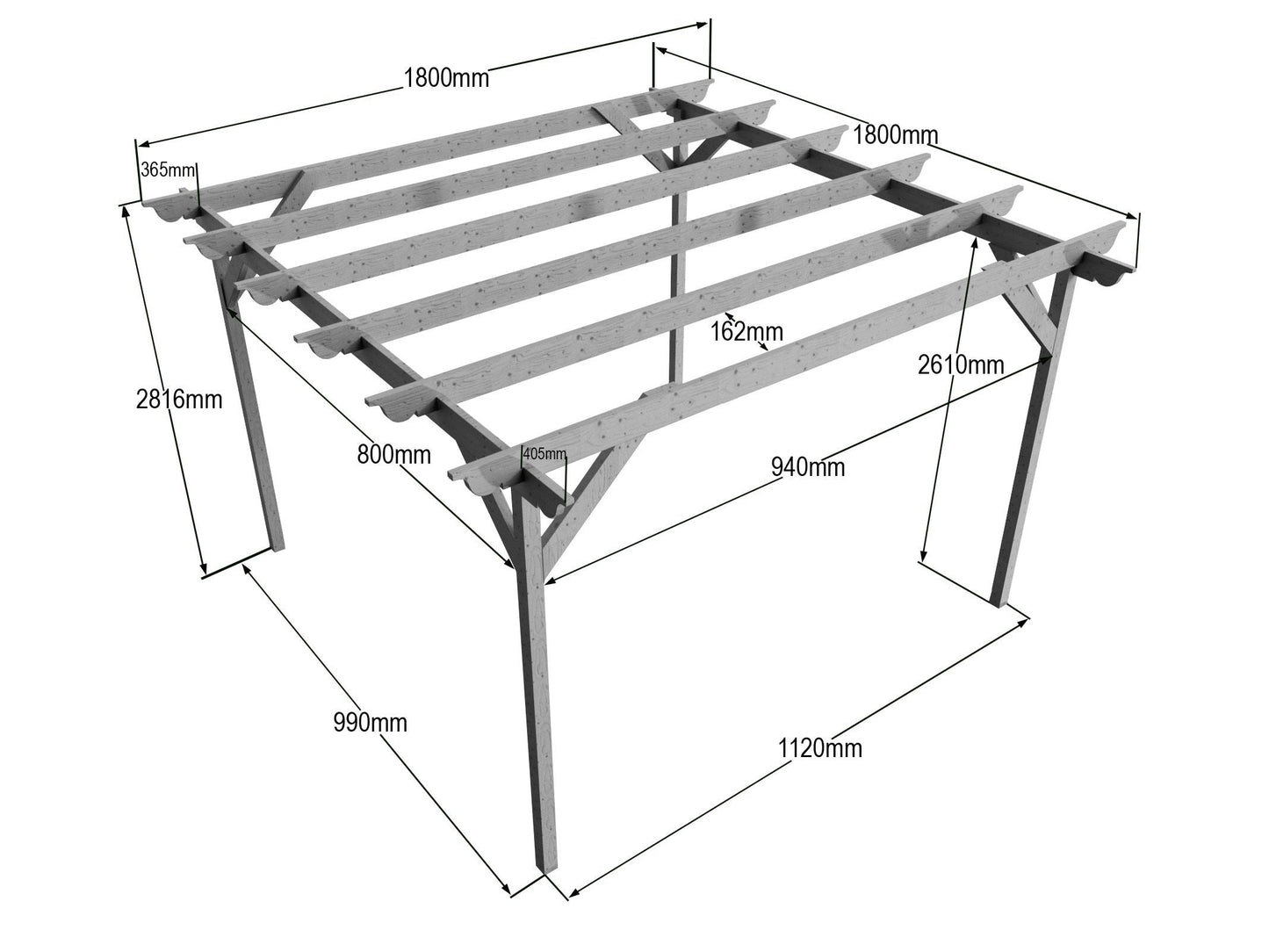 Champion Wooden Garden Pergola Kit