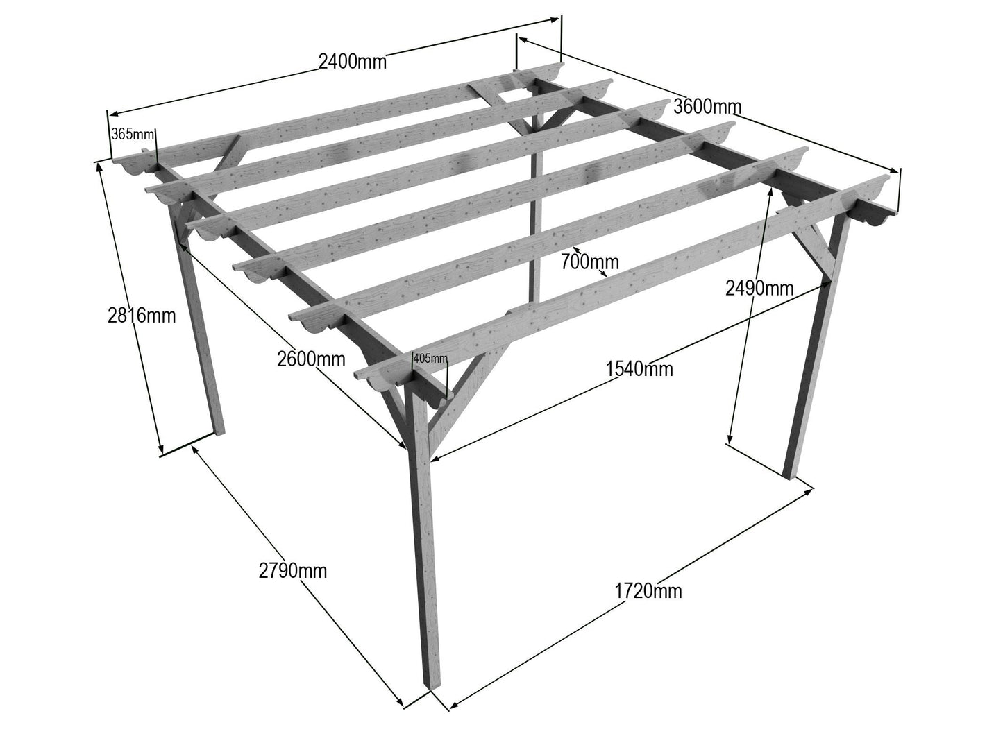 Champion Wooden Garden Pergola Kit