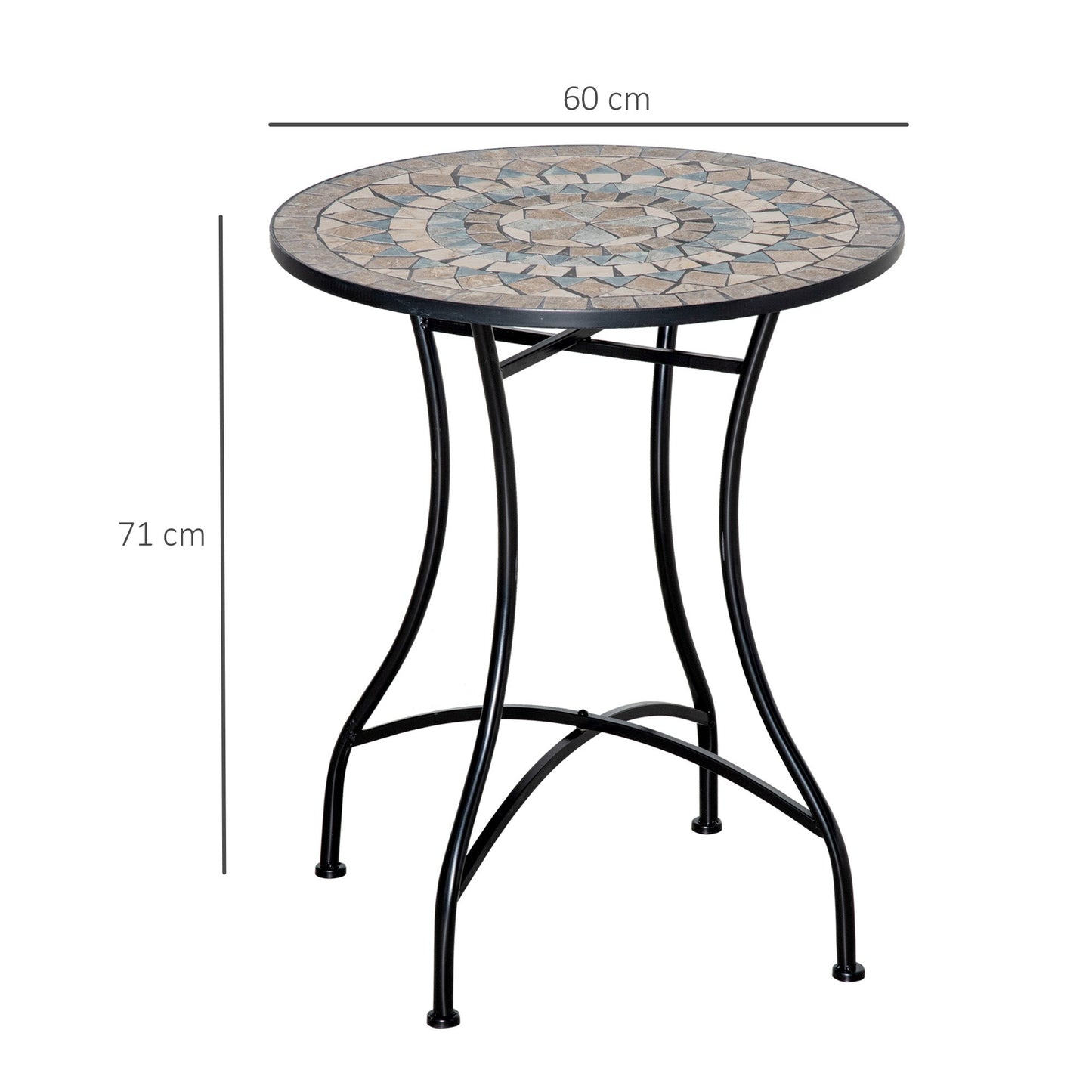 Outsunny \'ce\'a660cm Mosaic Outdoor Patio Table - Green