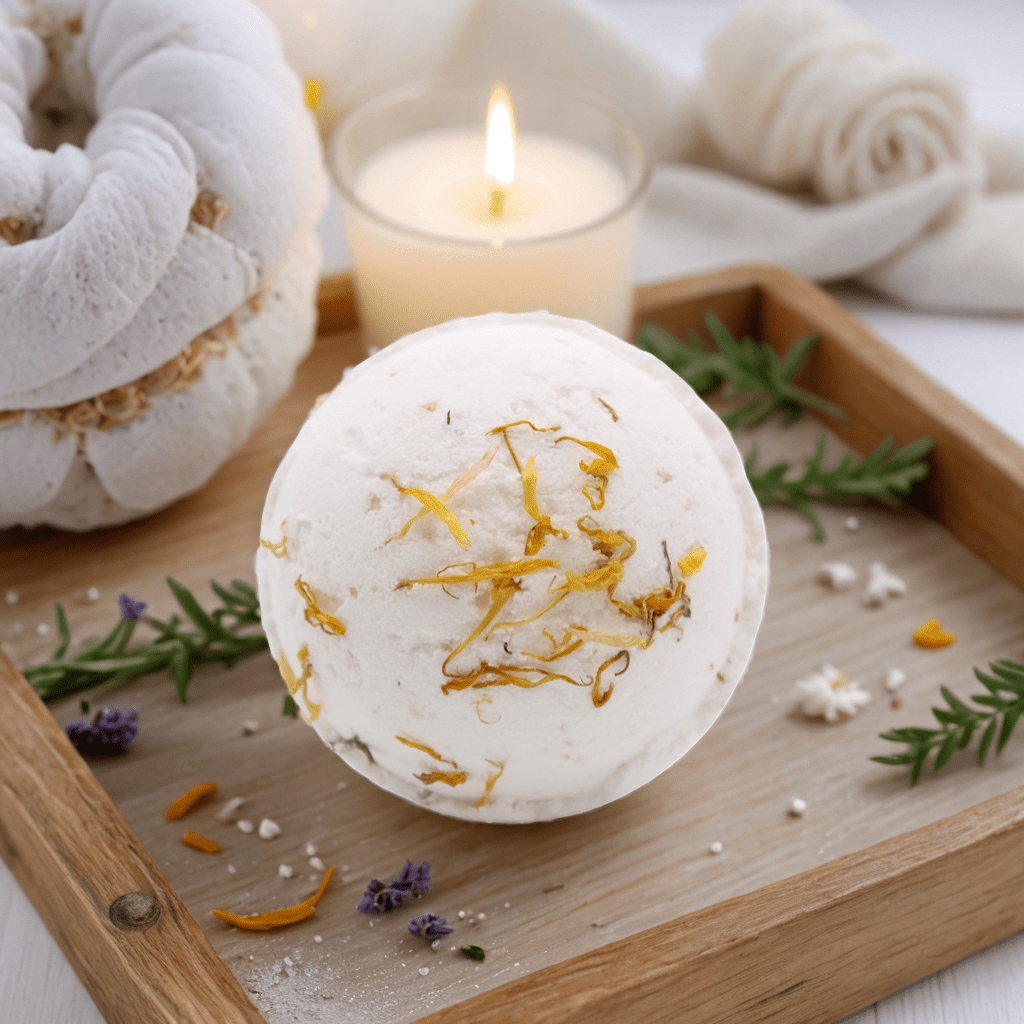 Himalayan Salt Bath Bomb - Energise with Lemon, Ginger, Orange & Avocado Oil