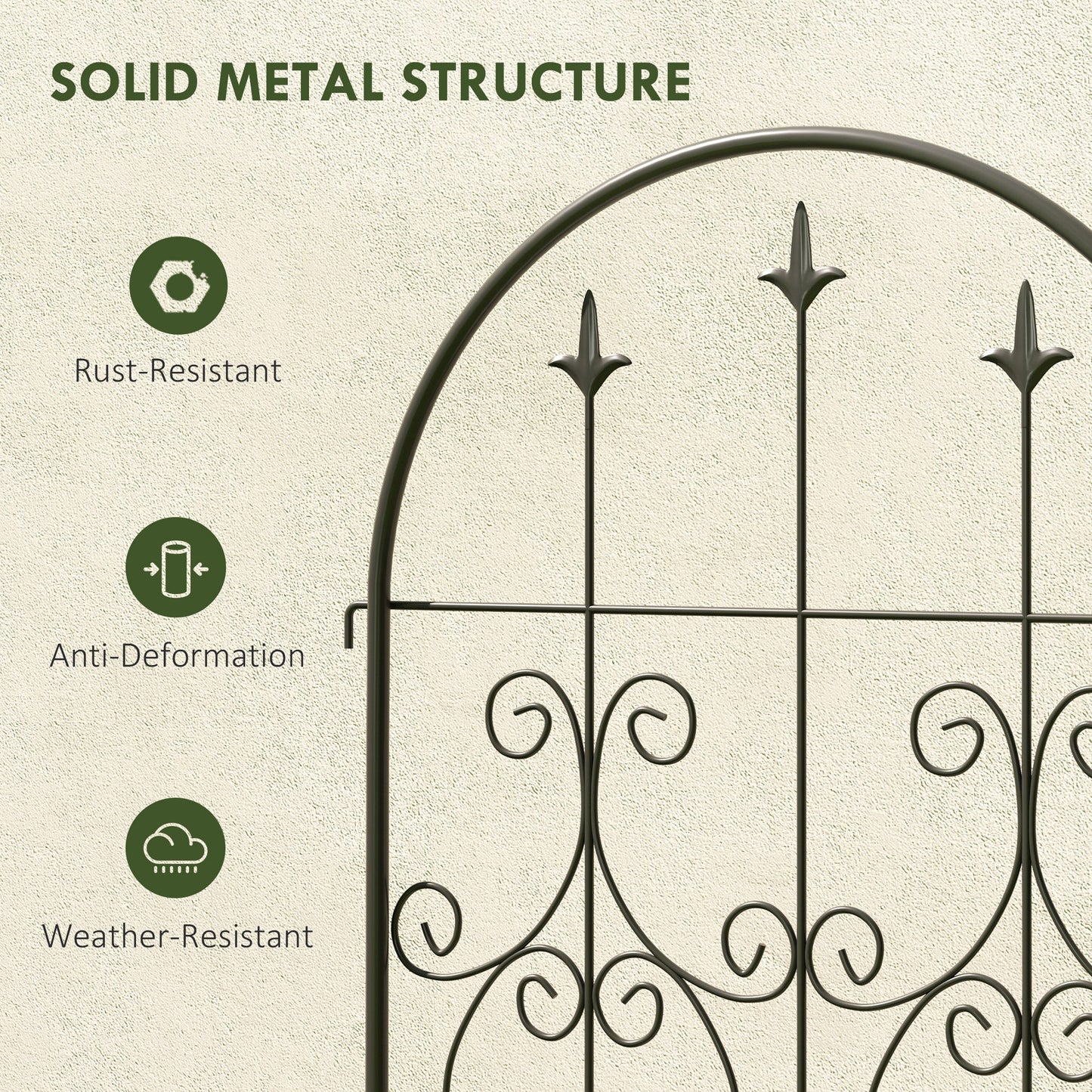 Outsunny Set of 2 Metal Garden Trellis, Decorative Trellis Panels for Climbing Outdoor Plants, Vegetables, Vines, Flowers, 150 x 50 cm, Scrollwork Design