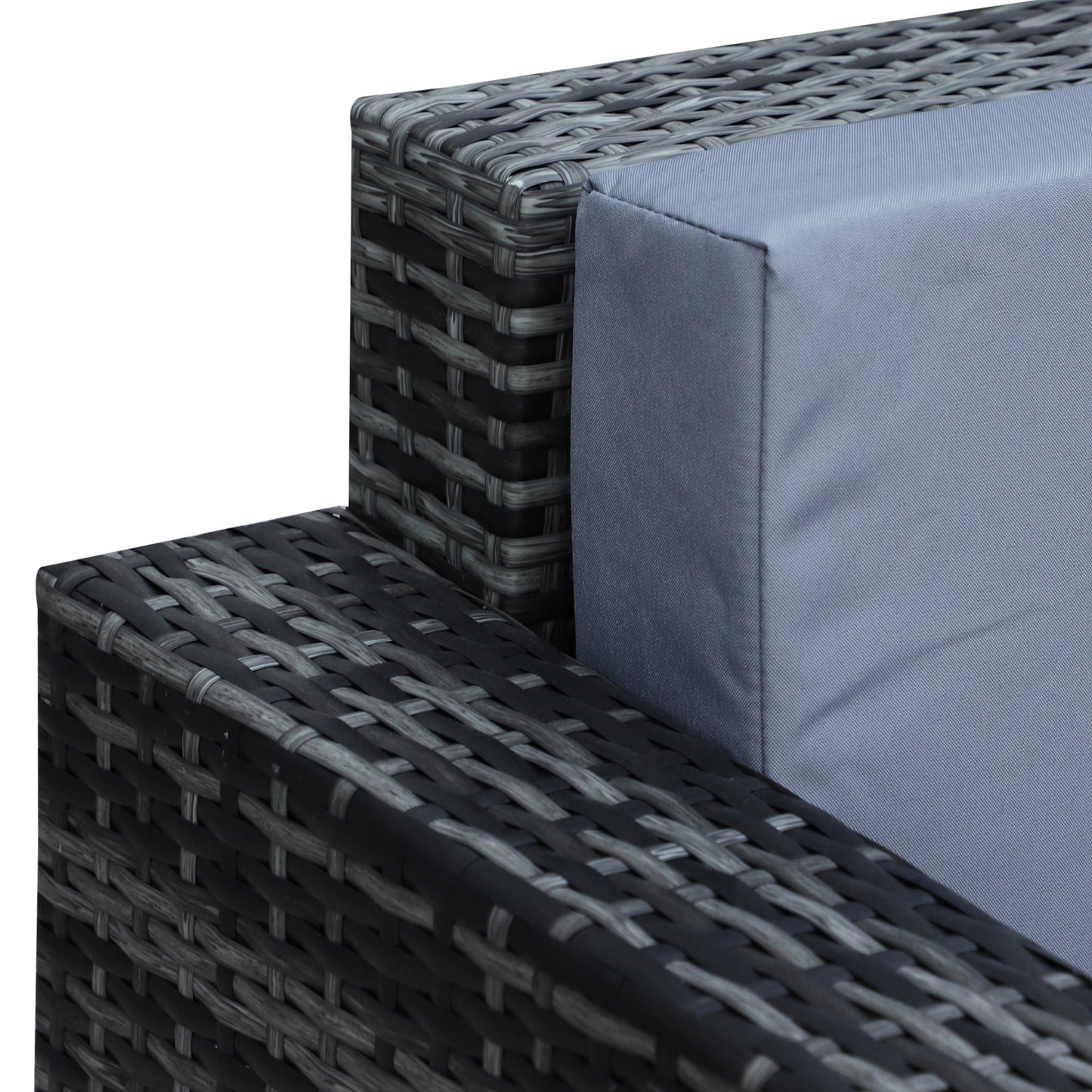 Outsunny 3-Seater Weather Resistant Outdoor Garden Rattan Sofa Grey