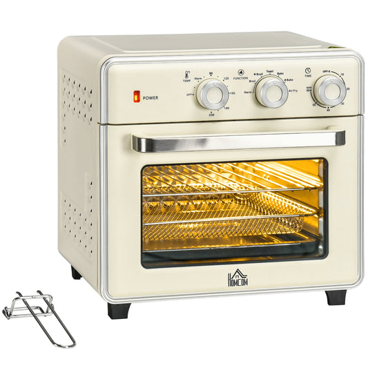 HOMCOM 20L 90-230\'e2\'84\'83 Mini Electric Oven - Cream