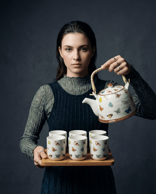Large Herbal Teapot - Butterfly Design