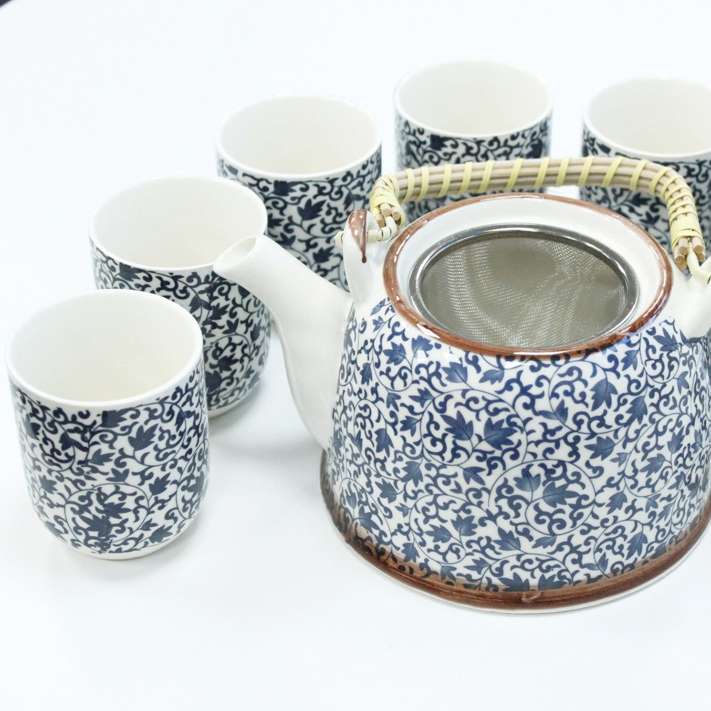 Large Herbal Teapot - Blue Pattern Design