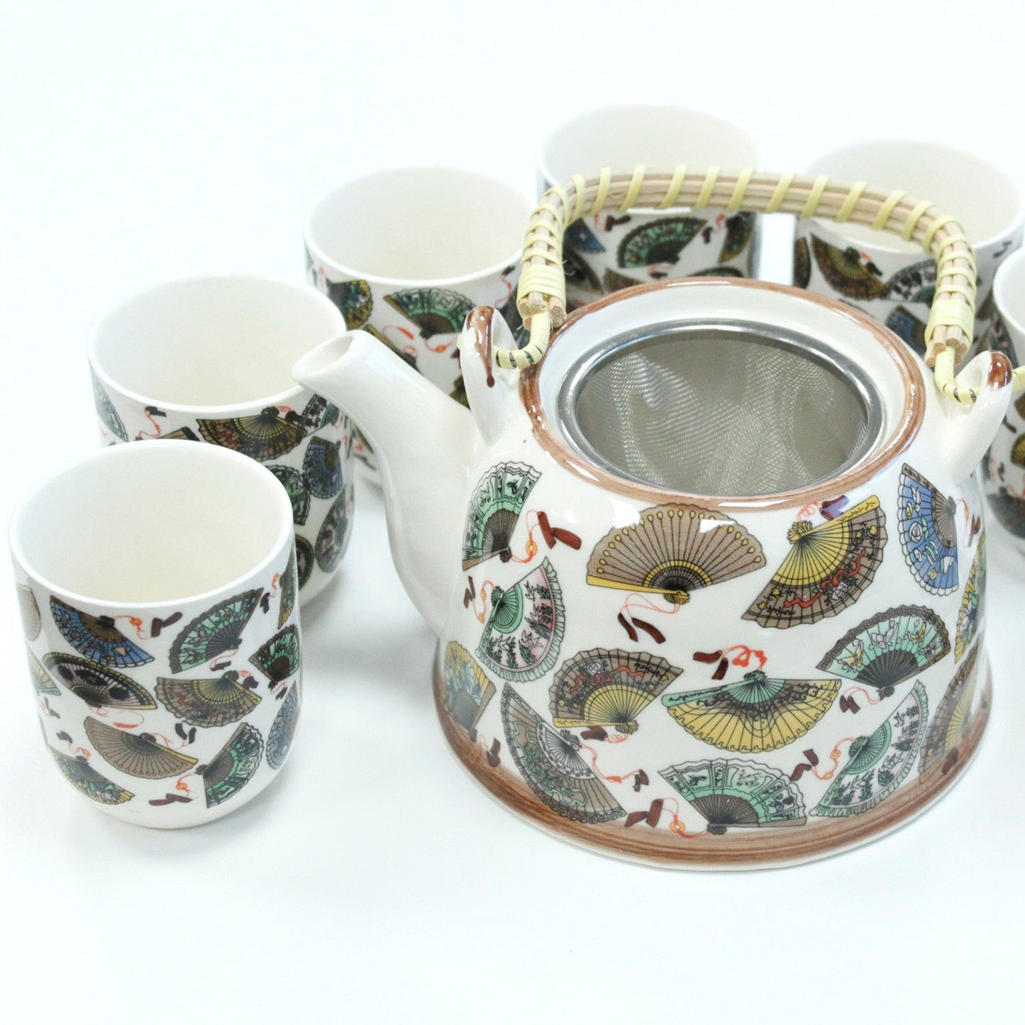 Large Herbal Teapot - China Fan Design
