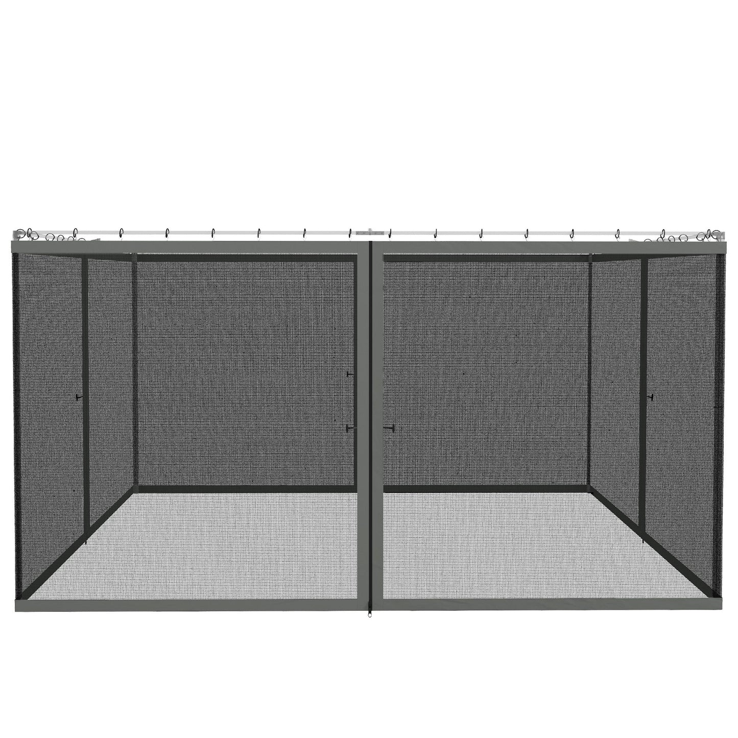 Outsunny 352 x 207cm Universal Replacement Mesh Sidewall Netting for Patio Gazebos and Canopy Tents, (Sidewall Only) Dark Grey