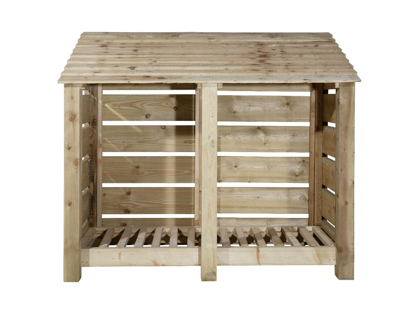 Slatted Wooden Log Store W-146cm, H-126cm Or 180cm, D-88cm