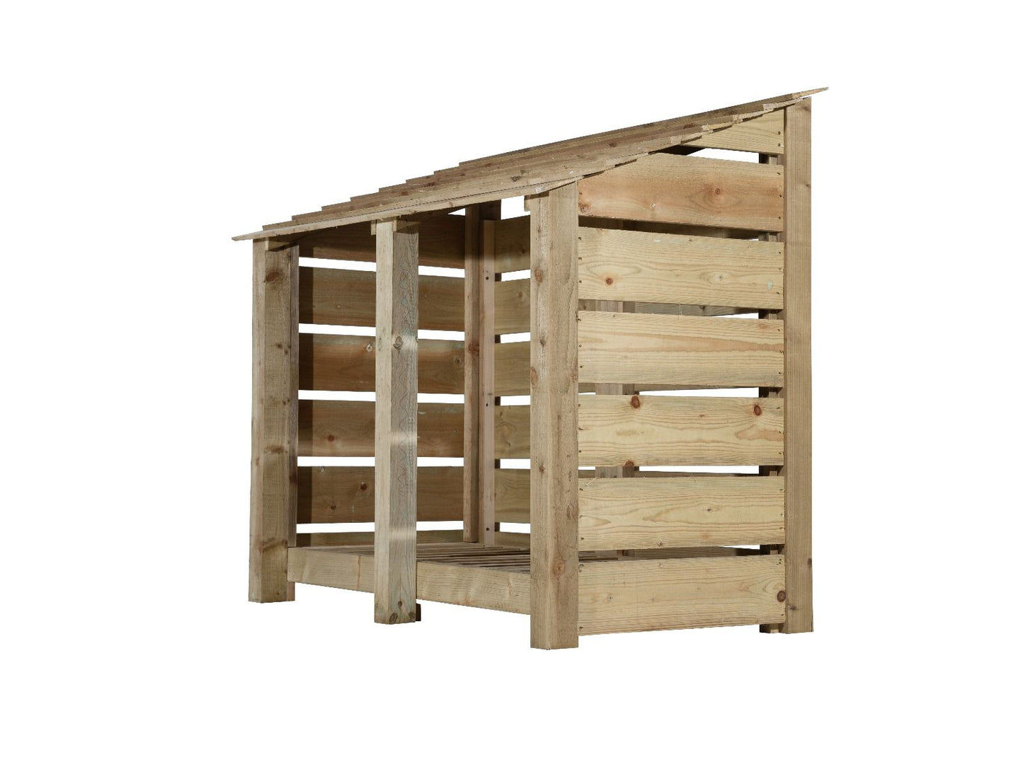 Slatted Wooden Log Store W-146cm, H-126cm Or 180cm, D-88cm