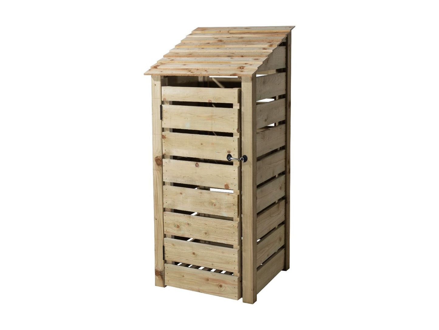 Slatted Wooden Log Store With Door W-79cm, H-126cm or 180cm, D-88cm