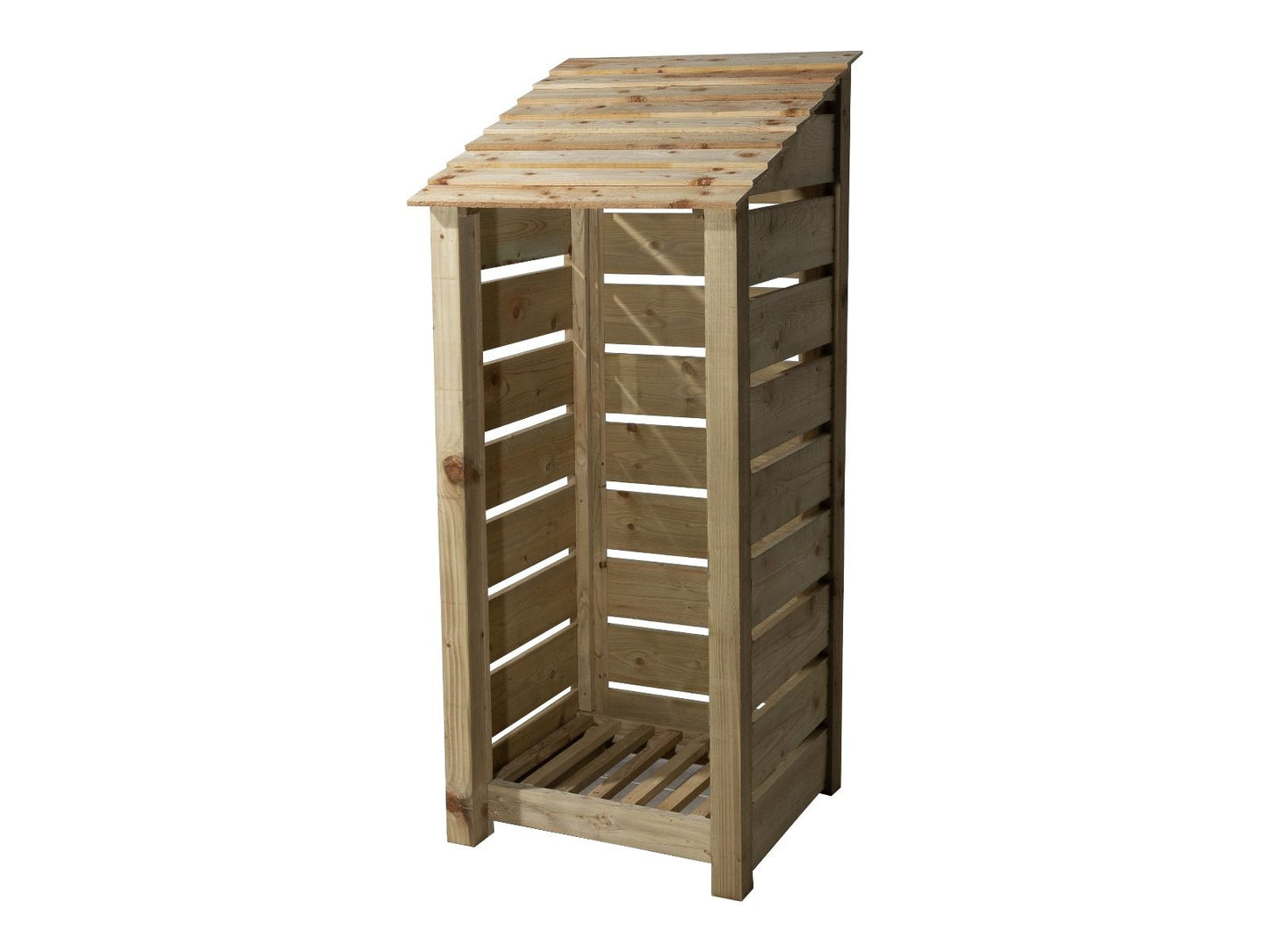 Slatted wooden log store W-79cm, H-126cm or 180cm, D-88cm