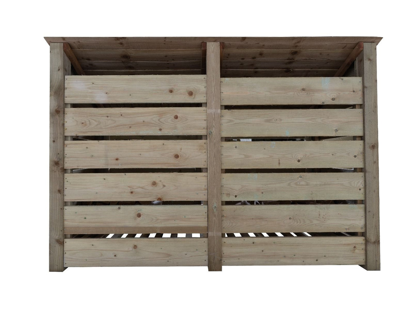 Slatted Wooden Log Store with Shelf W-187cm, H-126cm or 180cm, D-88cm
