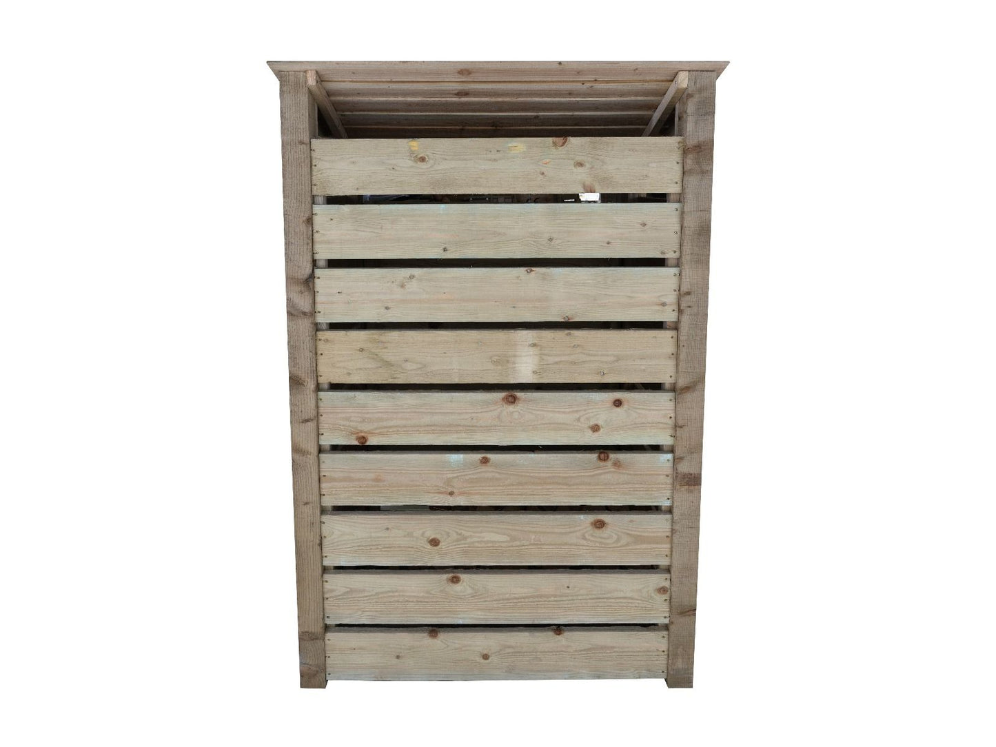 Slatted Wooden Log Store with Shelf W-119cm, H-126cm Or 180cm, D-88cm