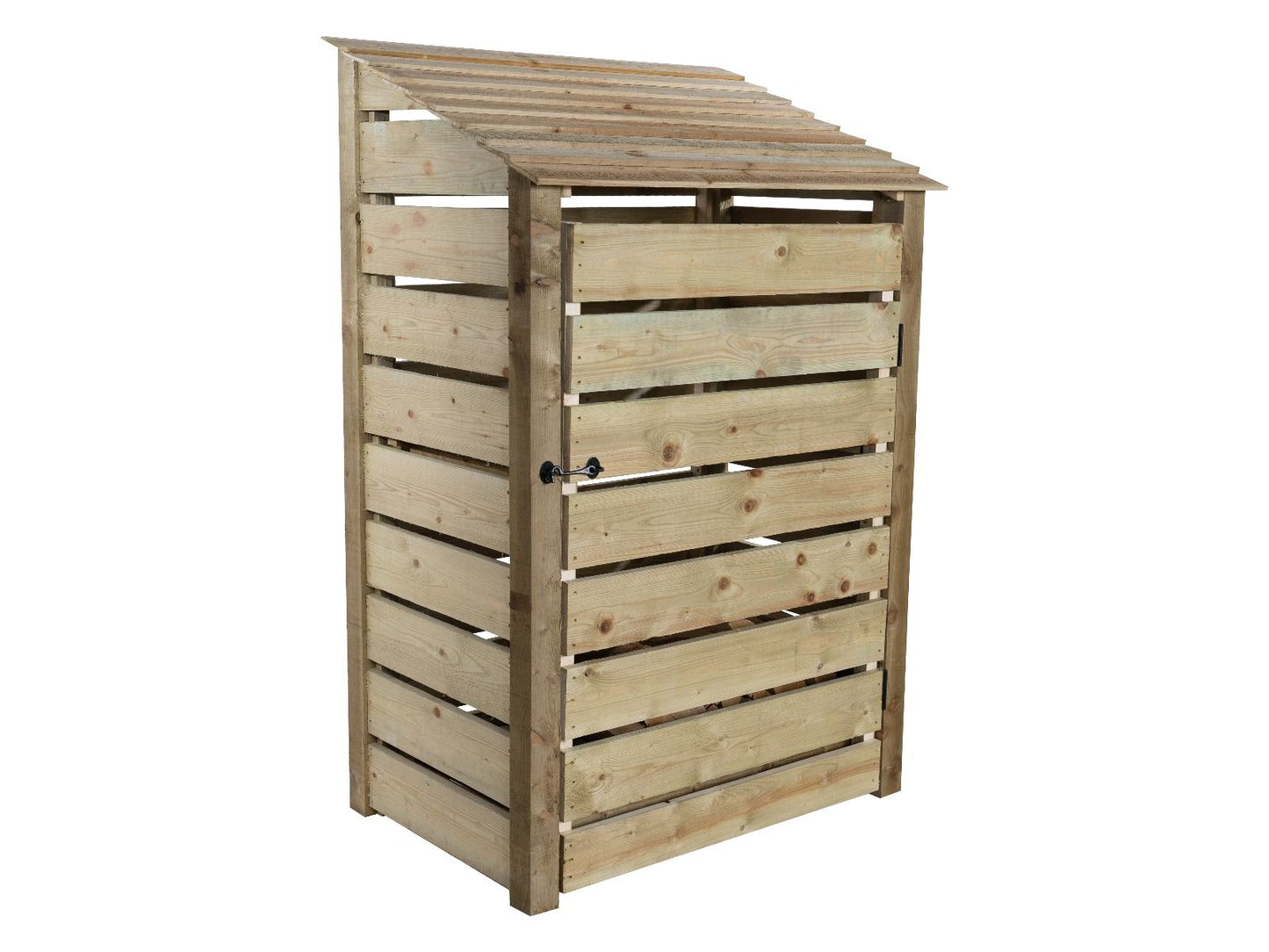 Slatted Wooden Log Store with Door W-119cm, H-126cm Or 180cm, D-88cm