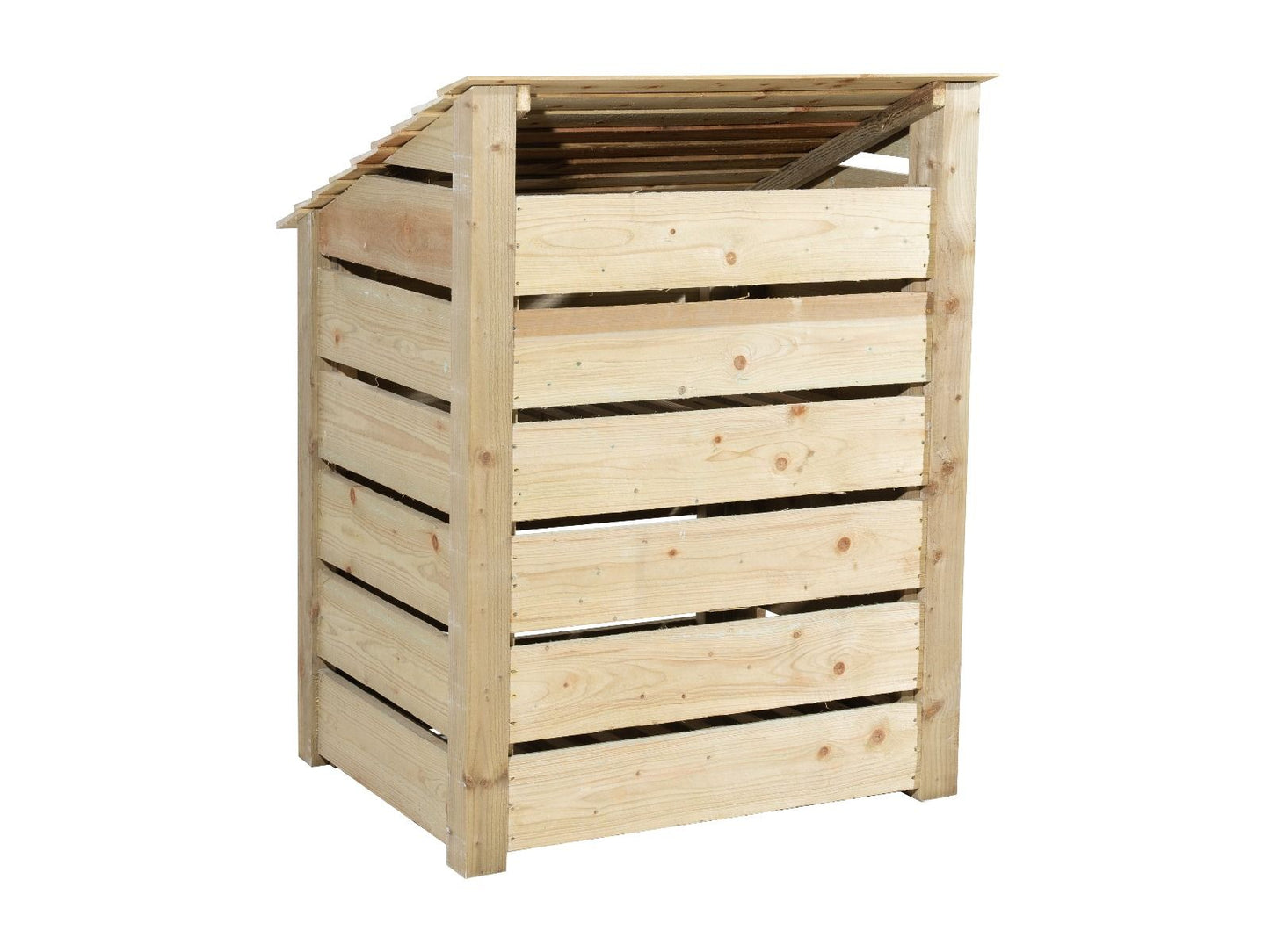 Slatted Wooden Log Store with Door W-99cm, H-126cm Or 180cm, D-88cm