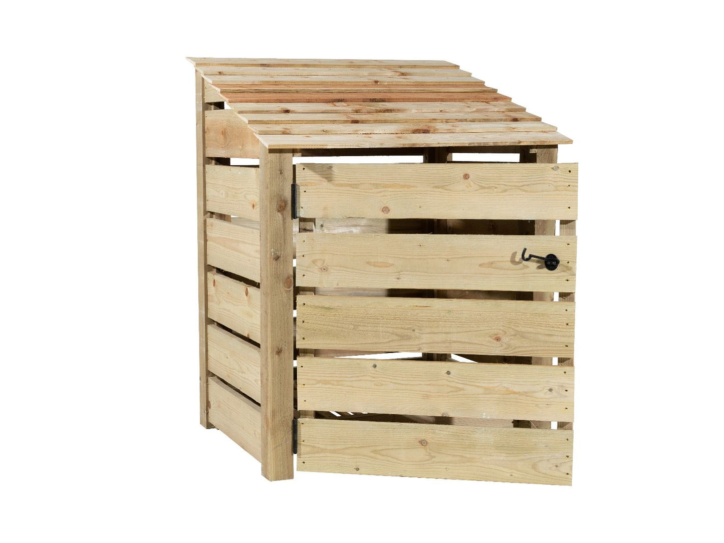Slatted Wooden Log Store with Door and Shelf W-99cm, H-126cm Or 180cm, D-88cm