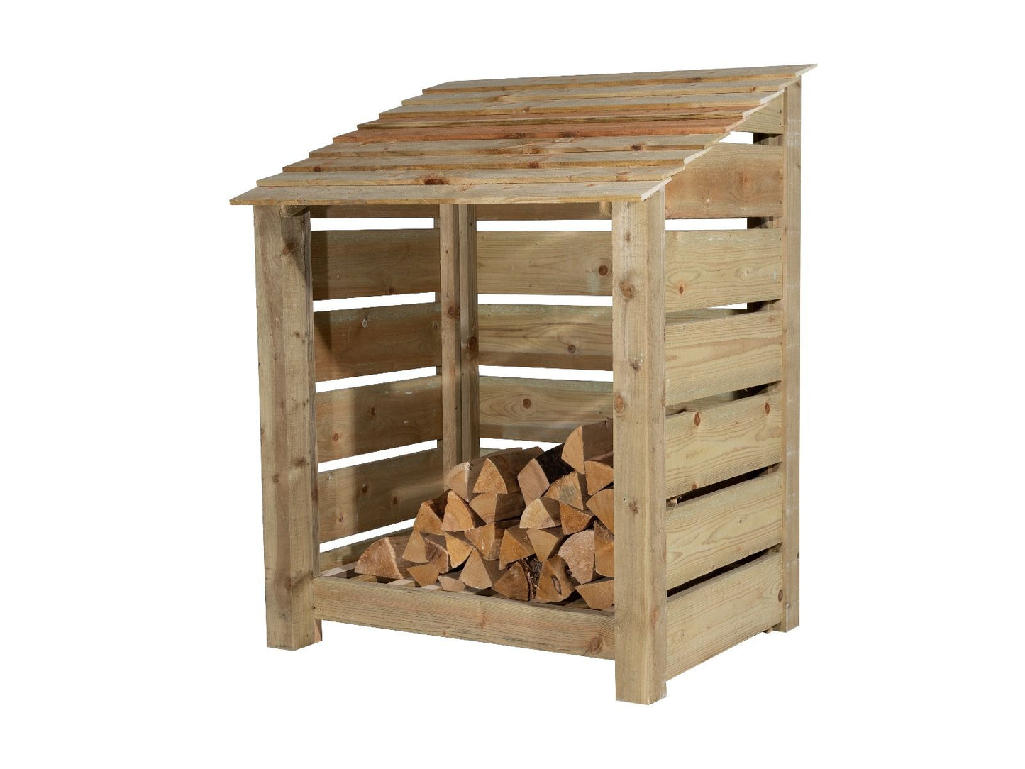 Slatted Wooden Log Store W-99cm, H-126cm Or 180cm, D-88cm