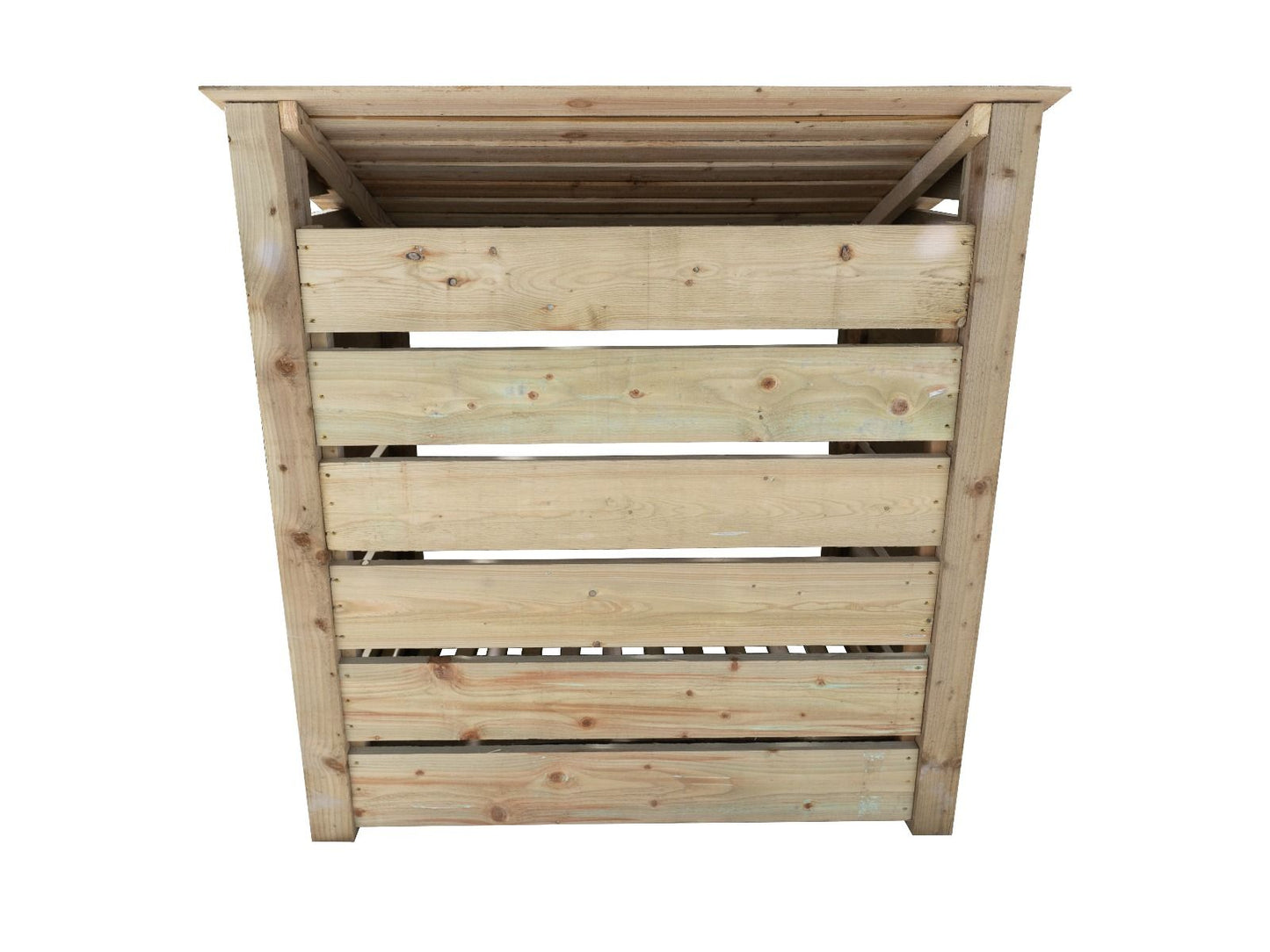 Slatted Wooden Log Store with Shelf W-119cm, H-126cm Or 180cm, D-88cm