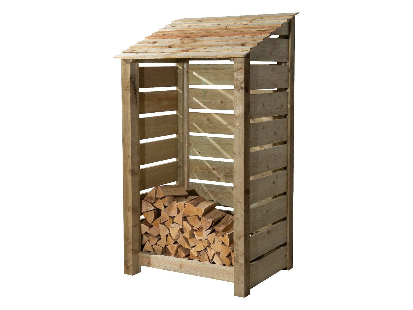 Slatted Wooden Log Store W-99cm, H-126cm Or 180cm, D-88cm