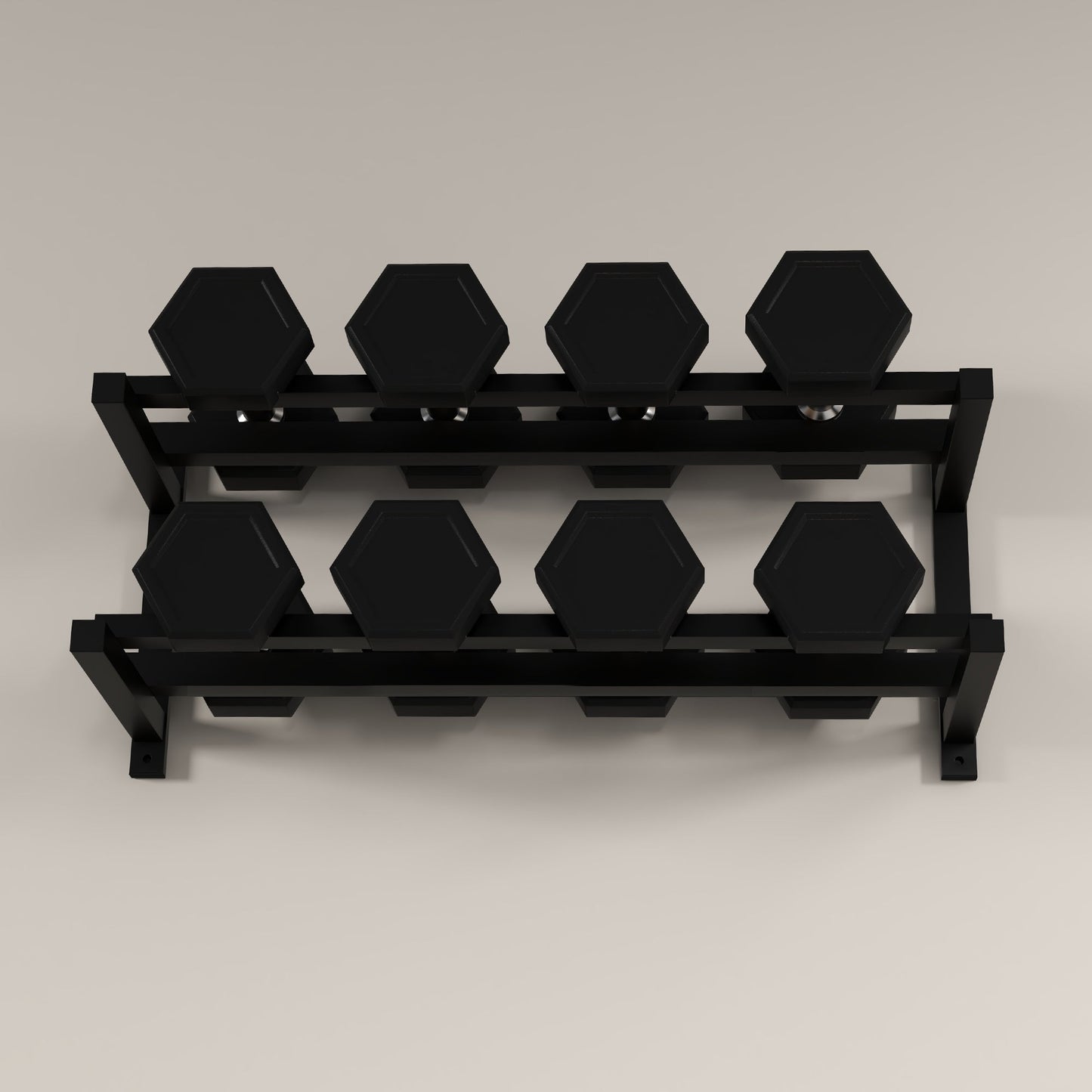SPORTNOW Wall-Mounted Dumbbell Rack, 2-Tier Weight Stand, Space-Saving and Multi-Functional Steel organiser for Home Gym, Black