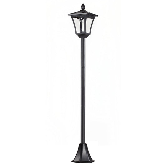 Outsunny Outdoor Garden Solar Post Lamp Sensor Dimmable LED Lantern Bollard Pathway 1.6M Tall – Black