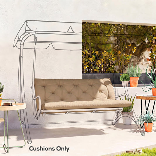 Outsunny Garden Bench Cushion, 2 Seater Swing Chair Cushion, Seat Pad with Ties for Indoor and Outdoor Use, 110 x 120 cm