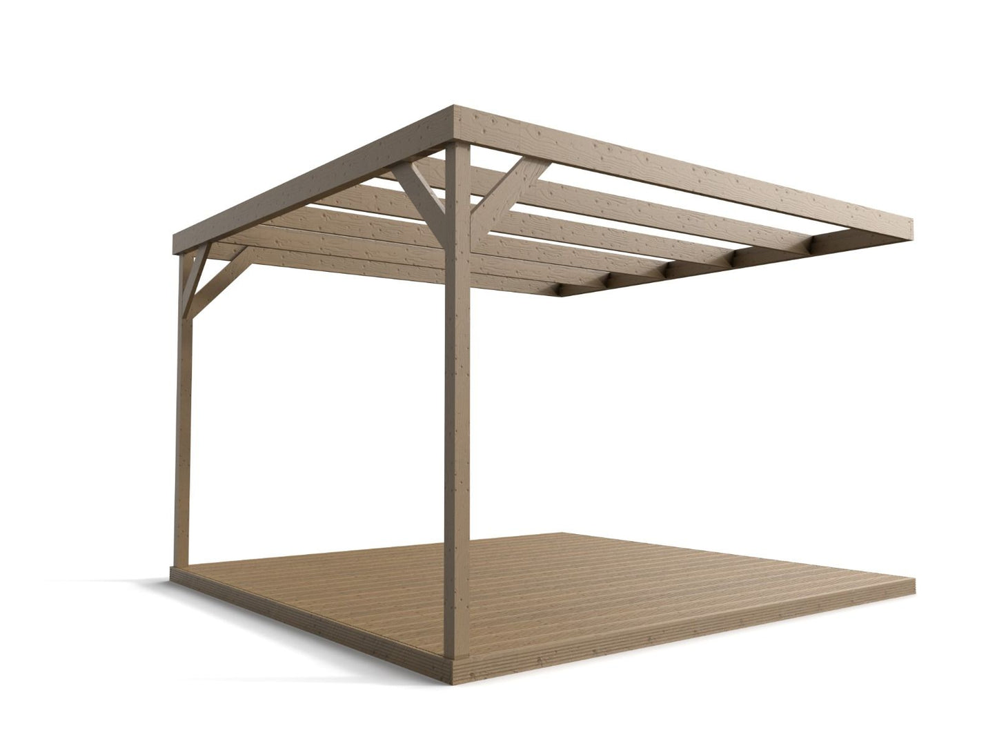 Wall-mounted Box Pergola and Decking Kit