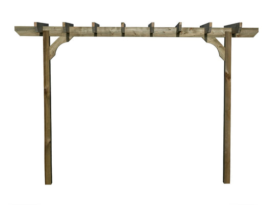 Chamfered Single Beam Pergola, Plant Climbing Arbour - Sculpted brace