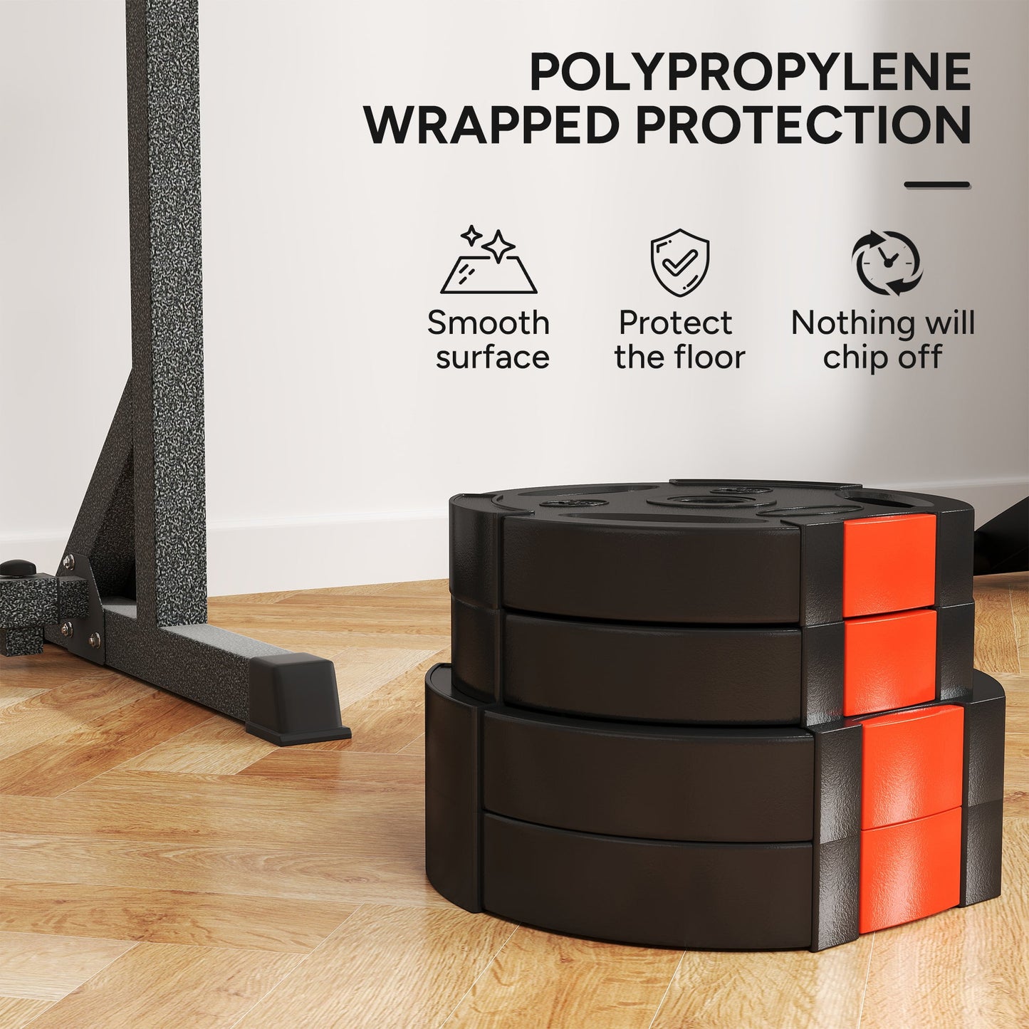 SPORTNOW Olympic Weight Plates Set, with Two 7.5kg and Two 5kg weights, Black