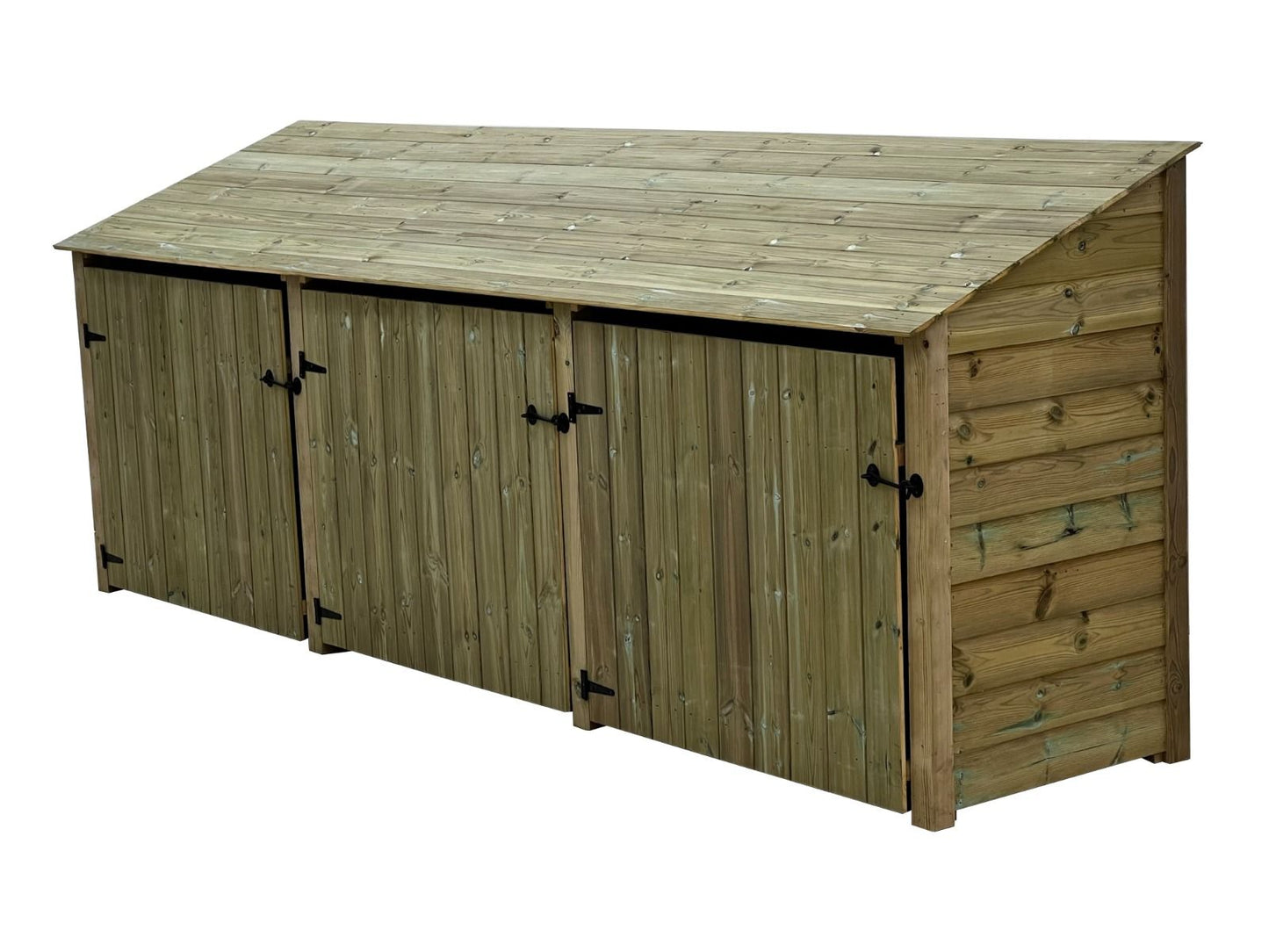 Wooden Premium Tongue/Groove Log Store with Doors and Shelf W-335cm, H-126cm or 180cm, D-88cm