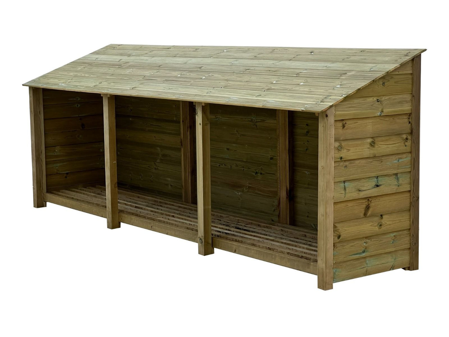 Wooden Premium Tongue/Groove Log Store W-335cm, H-126cm or 180cm, D-88cm