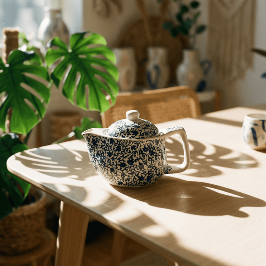 Small Herbal Teapot - Blue Pattern