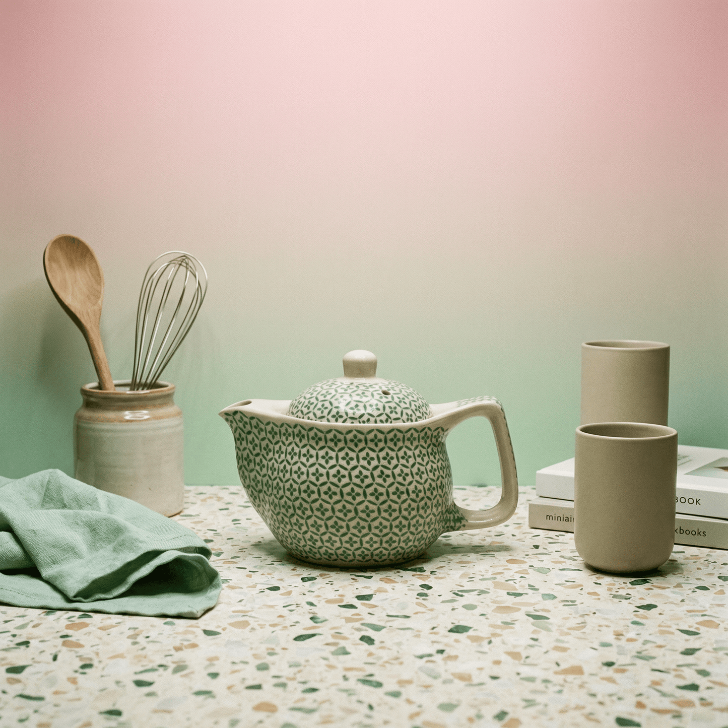 Small Herbal Teapot - Green Mosaic