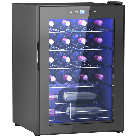 HOMCOM 20 Bottle 5-18\'e2\'84\'83 Countertop Wine Fridge - Black