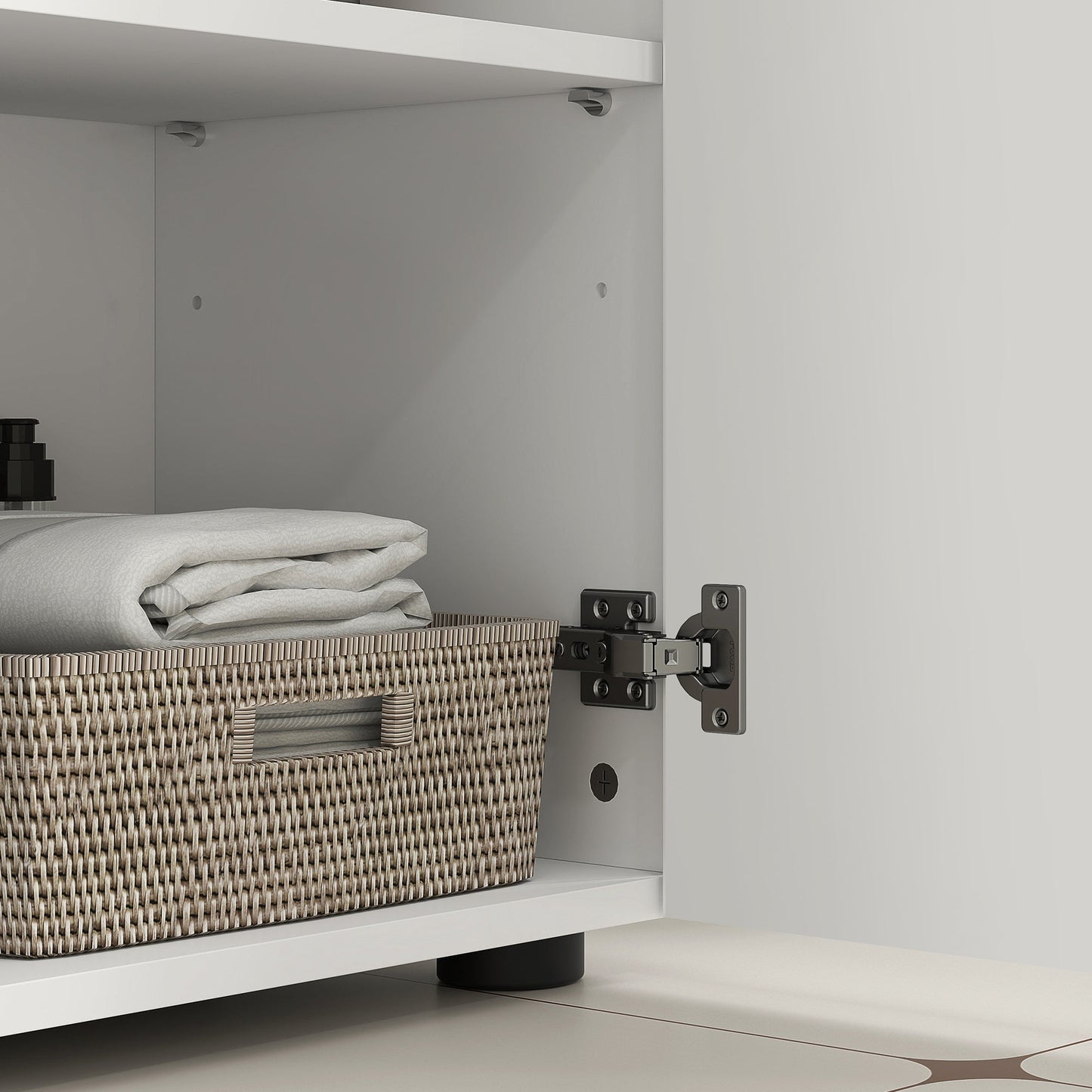 kleankin Under Sink Cabinet with Shelf - White