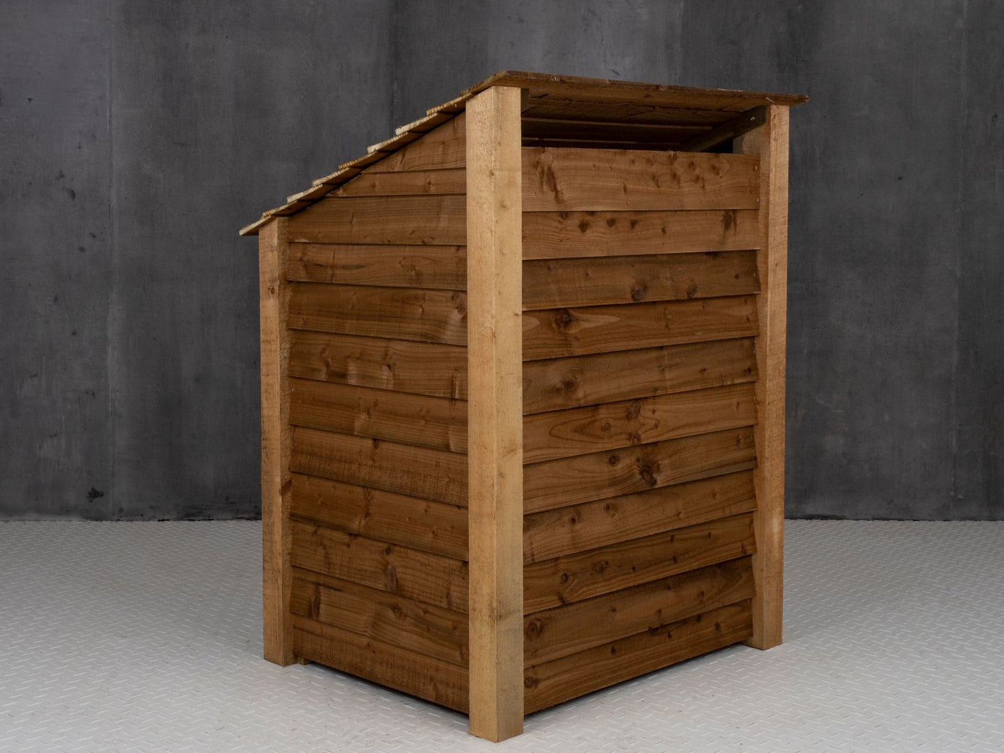 Wooden Log Store with Shelf W-99cm, H-126cm Or 180cm, D-88cm - Brown Finish