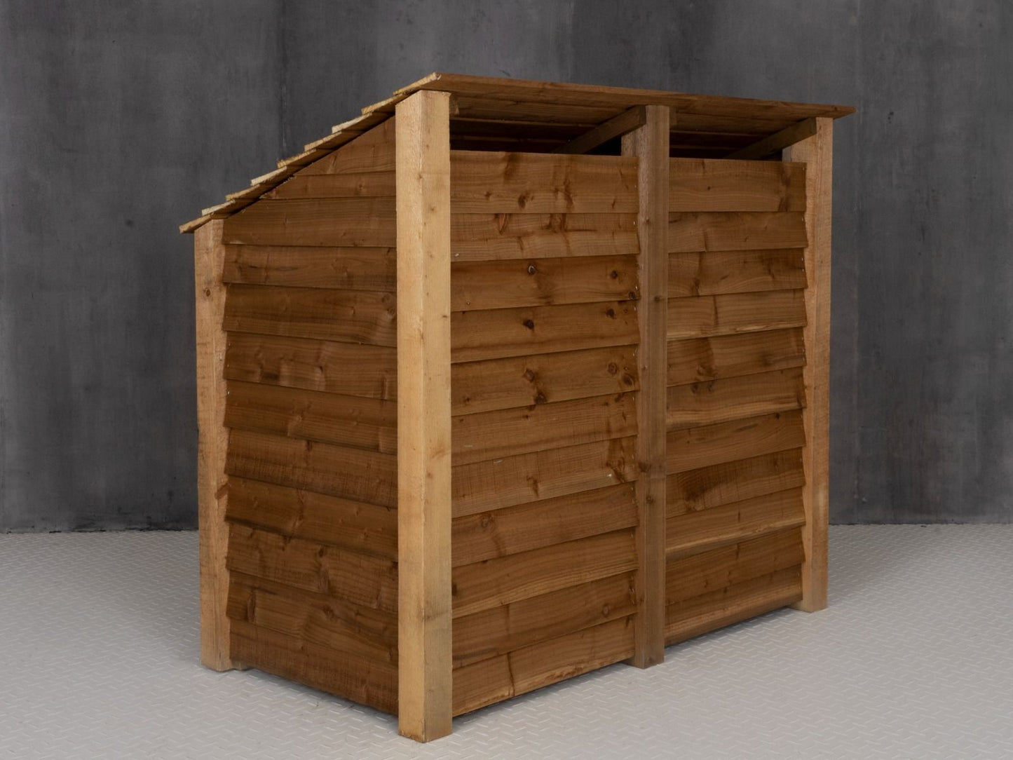 Wooden Log Store with Shelf W-146cm, H-126cm or 180cm, D-88cm - Brown Finish