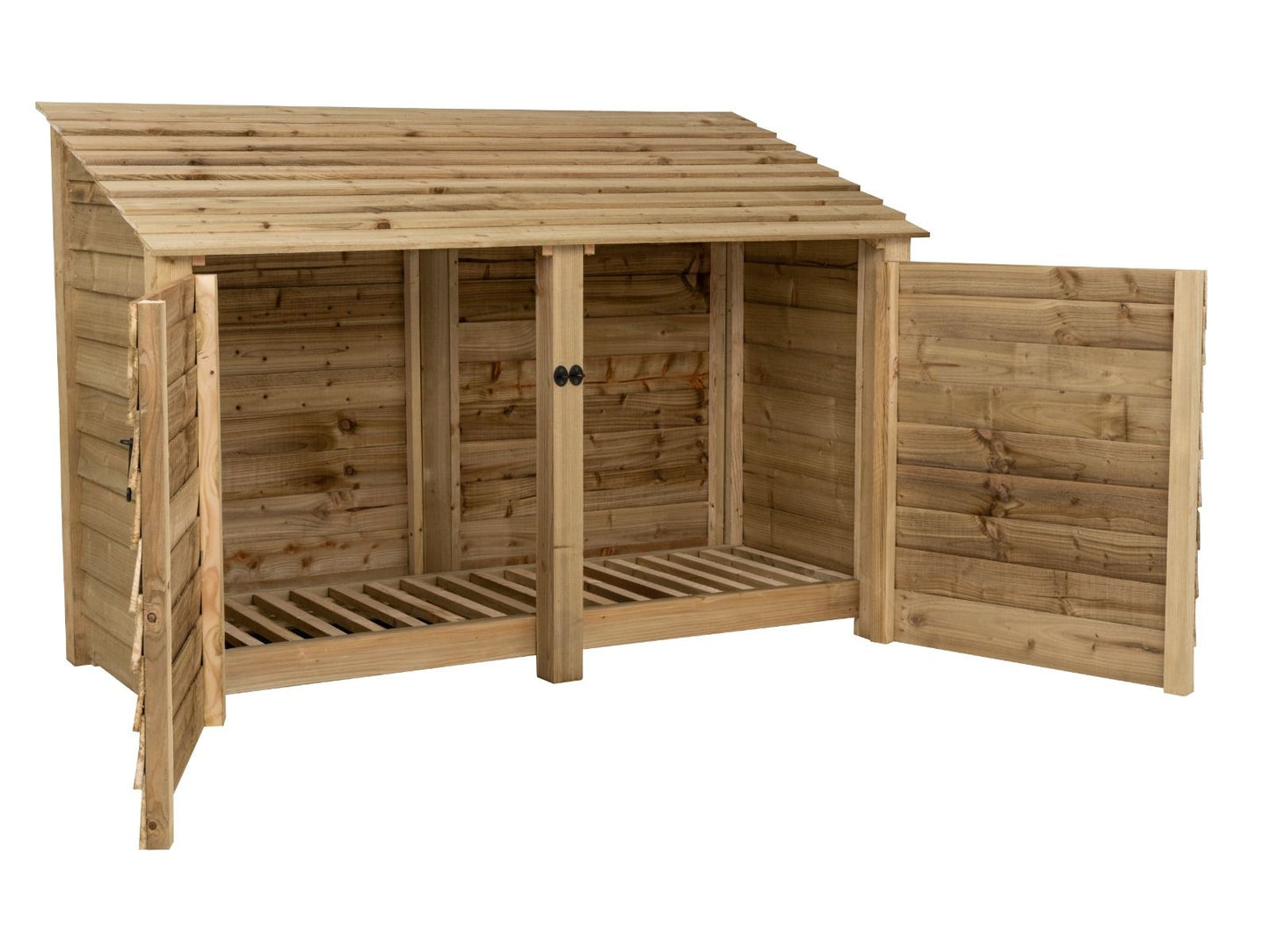 Wooden Log Store with Doors W-187cm, H-126cm or 180cm, D-88cm