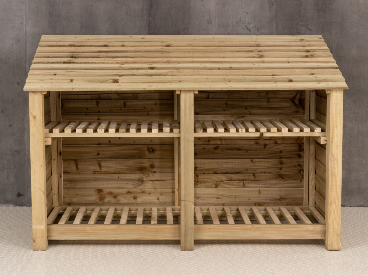 Wooden Log Store with Shelf W-187cm, H-126cm or 180cm, D-88cm