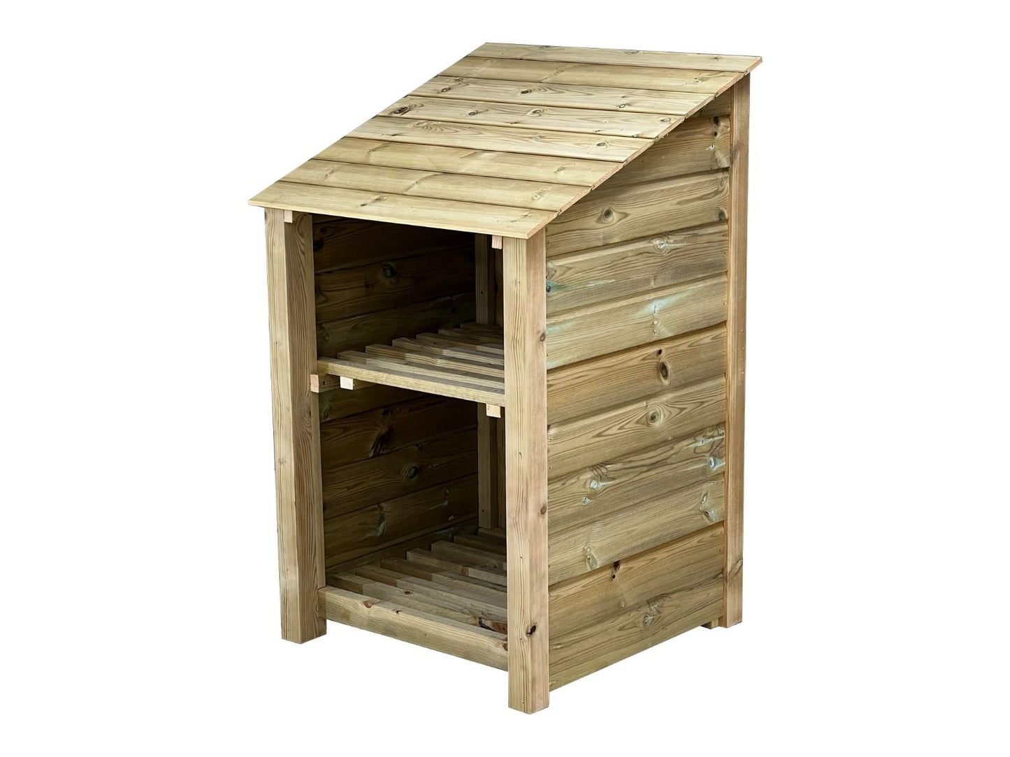 Wooden Premium Tongue/Groove Log Store with Shelf (W-79cm, H-126cm or H-180cm, D-88cm)