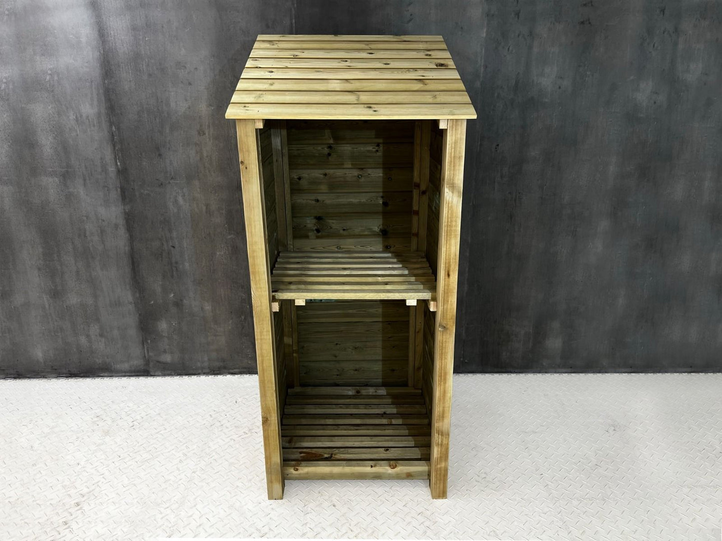 Wooden Premium Tongue/Groove Log Store with Shelf (W-79cm, H-126cm or H-180cm, D-88cm)