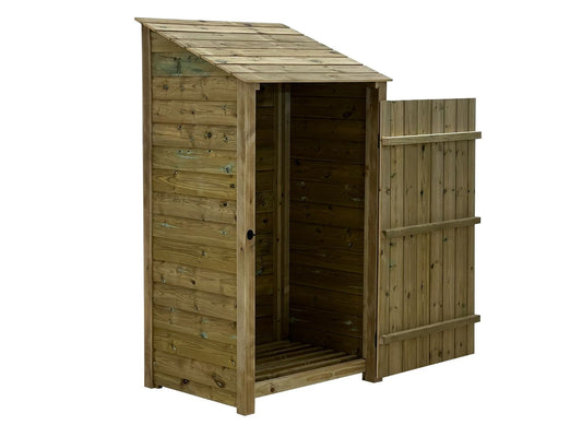 Wooden Premium Tongue/Groove Log Store with Door (W-99cm, H-126cm or H-180cm, D-88cm)