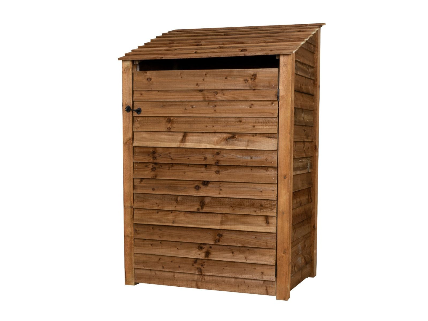 Wooden Log Store with Door W-119cm, H-126cm or 180cm, D-88cm - Brown Finish