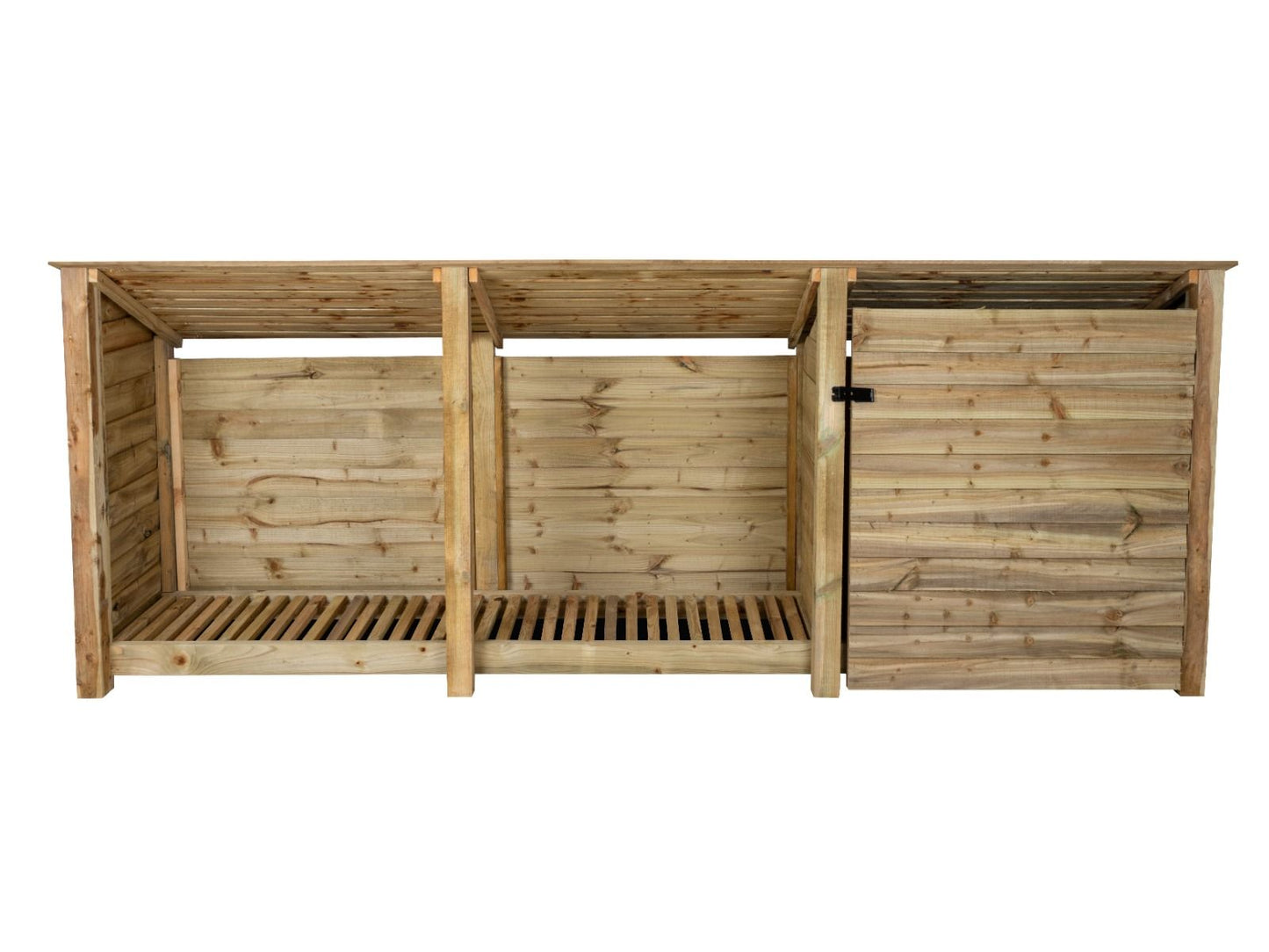 Wooden Garden Tool Storage (Roof Sloping Back) W-335cm, H-126cm or 180cm, D-88cm