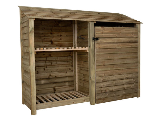 Wooden Garden Tool Storage with Shelf W-227cm, H-126cm or 180cm, D-88cm
